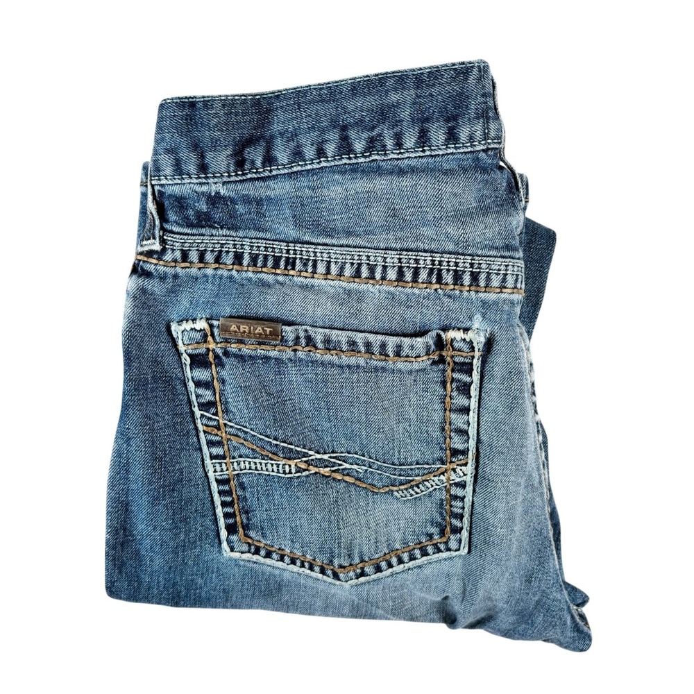 Ariat M4 Jeans Men HTF 33x38 Blue Relaxed Bootcut Rodeo Western Cowboy Workwear